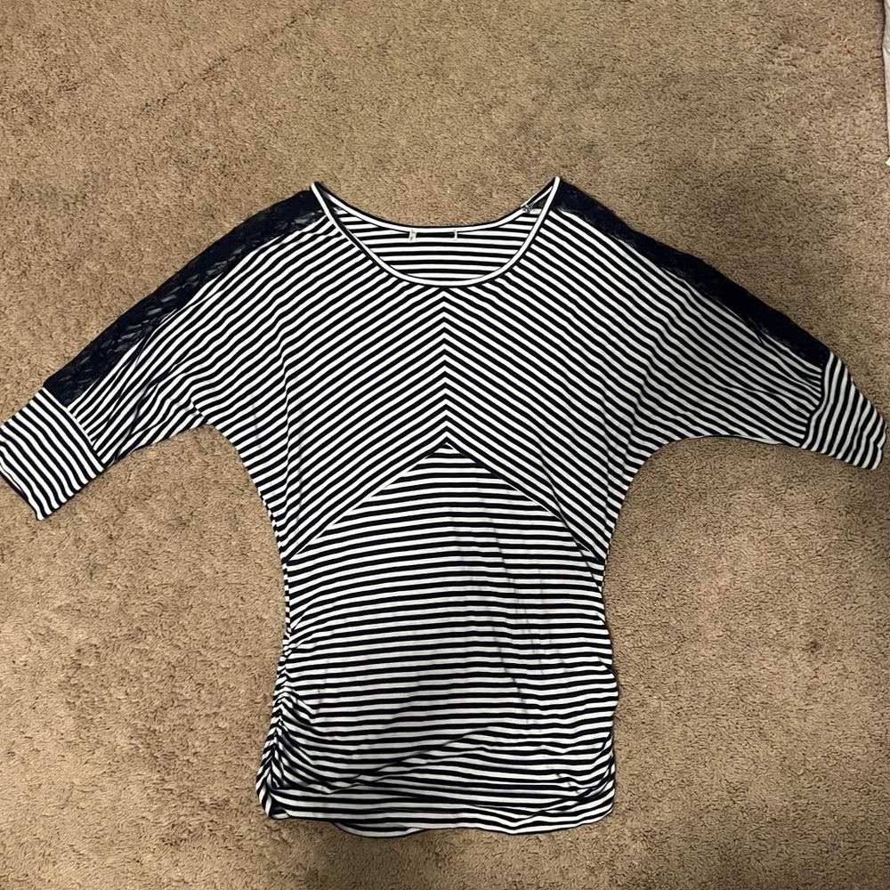 Blue/white striped blouse women’s unknown size